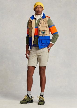 Khaki Erkek Ralph Lauren Stretch Düz Kesim Chino Şort