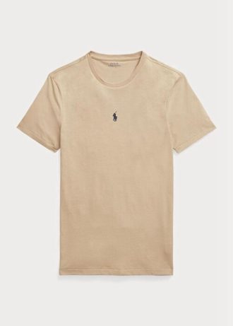 Khaki Erkek Ralph Lauren Özel Slim Fit Yuvarlak Yaka Tişörtler