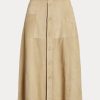 Khaki Kadın Ralph Lauren Aryiana Kuzu Süet Etekler Khaki Kadın Ralph Lauren Aryiana Kuzu Süet Etekler