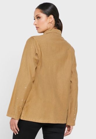 Khaki Kadın Ralph Lauren Cep Detaylı Düğmeli Gömlekler
