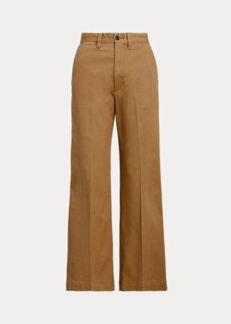 Khaki Kadın Ralph Lauren Chino Geniş Paça Pantolon