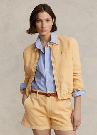 Khaki Kadın Ralph Lauren Keten Rüzgarlık