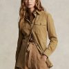 Khaki Kadın Ralph Lauren Kuzu Derisi Süet Surplus Gömlekler Khaki Kadın Ralph Lauren Kuzu Derisi Süet Surplus Gömlekler
