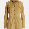 Khaki Kadın Ralph Lauren Kuzu Derisi Süet Surplus Gömlekler Khaki Kadın Ralph Lauren Kuzu Derisi Süet Surplus Gömlekler