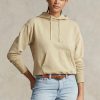 Khaki Kadın Ralph Lauren Pamuklu Polar Kapüşonlu Üst