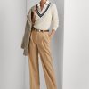 Khaki Kadın Ralph Lauren Pileli Yün Karışımlı Twill Pantolon Khaki Kadın Ralph Lauren Pileli Yün Karışımlı Twill Pantolon