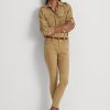 Khaki Kadın Ralph Lauren Süet Yüksek Bel Dar Paça Pantolon Khaki Kadın Ralph Lauren Süet Yüksek Bel Dar Paça Pantolon