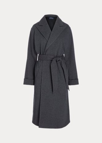 Koyu Gri Kadın Ralph Lauren Flanel Sarma Montları