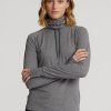 Koyu Gri Kadın Ralph Lauren Huni Yaka Jersey Sweatshirt Koyu Gri Kadın Ralph Lauren Huni Yaka Jersey Sweatshirt