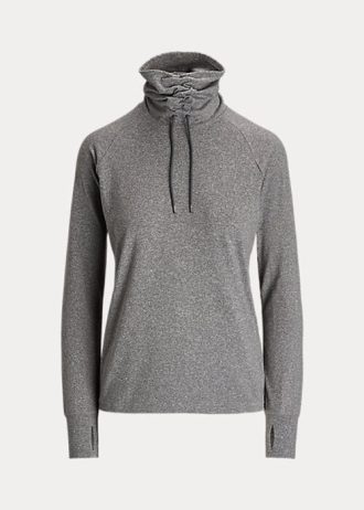 Koyu Gri Kadın Ralph Lauren Huni Yaka Jersey Sweatshirt