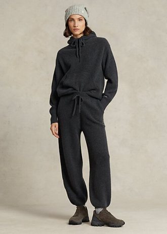 Koyu Gri Kadın Ralph Lauren Kaşmir Giyilebilir Pantolon