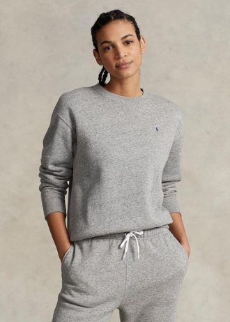 Koyu Gri Kadın Ralph Lauren Polar Yuvarlak Yaka Kazak Sweatshirt Koyu Gri Kadın Ralph Lauren Polar Yuvarlak Yaka Kazak Sweatshirt