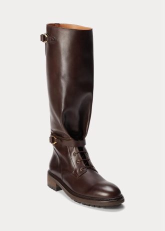 Koyu Kahverengi Erkek Ralph Lauren Welington Dana Derisi Botlar Koyu Kahverengi Erkek Ralph Lauren Welington Dana Derisi Botlar