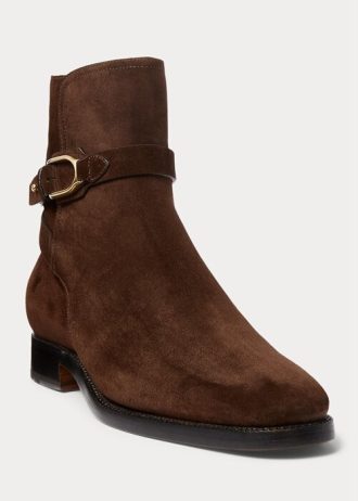 Koyu Kahverengi Erkek Ralph Lauren Welington Dana Süet Botlar