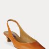 Koyu Sarı Kadın Ralph Lauren Kels Deri Slingback Topuklu Ayakkabı Koyu Sarı Kadın Ralph Lauren Kels Deri Slingback Topuklu Ayakkabı
