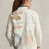 Krem Erkek Ralph Lauren Denim Grafik Ressam Ceketleri Krem Erkek Ralph Lauren Denim Grafik Ressam Ceketleri