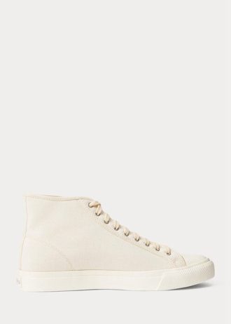Krem Erkek Ralph Lauren Mayport Kanvas Spor Ayakkabı Krem Erkek Ralph Lauren Mayport Kanvas Spor Ayakkabı