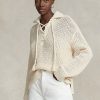 Krem Kadın Ralph Lauren Çapraz Dikişli Bağcıklı Pamuklu Kazaklar Krem Kadın Ralph Lauren Çapraz Dikişli Bağcıklı Pamuklu Kazaklar