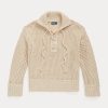 Krem Kadın Ralph Lauren Çapraz Dikişli Bağcıklı Pamuklu Kazaklar Krem Kadın Ralph Lauren Çapraz Dikişli Bağcıklı Pamuklu Kazaklar