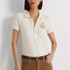 Krem Kadın Ralph Lauren Boncuklu Armalı Pike Polo Tişörtleri Krem Kadın Ralph Lauren Boncuklu Armalı Pike Polo Tişörtleri