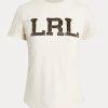 Krem Kadın Ralph Lauren Boncuklu Logolu Jersey Tişörtleri Krem Kadın Ralph Lauren Boncuklu Logolu Jersey Tişörtleri