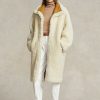Krem Kadın Ralph Lauren Büyük Boy Çift Taraflı Shearling Montlar Krem Kadın Ralph Lauren Büyük Boy Çift Taraflı Shearling Montlar