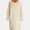 Krem Kadın Ralph Lauren Büyük Boy Çift Taraflı Shearling Montlar Krem Kadın Ralph Lauren Büyük Boy Çift Taraflı Shearling Montlar