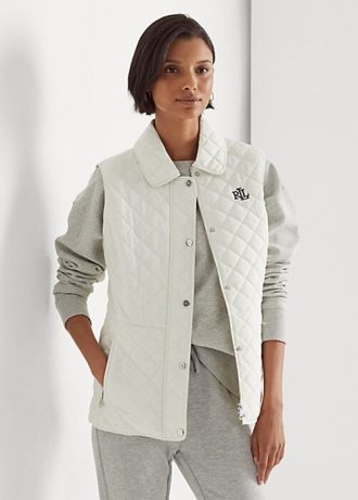 Krem Kadın Ralph Lauren Elmas Kapitone Yelek