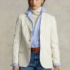 Krem Kadın Ralph Lauren Çizgili Pamuk-Keten-Yün Blazer Krem Kadın Ralph Lauren Çizgili Pamuk-Keten-Yün Blazer