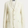 Krem Kadın Ralph Lauren Çizgili Pamuk-Keten-Yün Blazer Krem Kadın Ralph Lauren Çizgili Pamuk-Keten-Yün Blazer