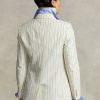 Krem Kadın Ralph Lauren Çizgili Pamuk-Keten-Yün Blazer Krem Kadın Ralph Lauren Çizgili Pamuk-Keten-Yün Blazer