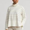 Krem Kadın Ralph Lauren Çizgili Performans Polar Kazak Krem Kadın Ralph Lauren Çizgili Performans Polar Kazak