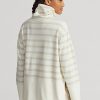 Krem Kadın Ralph Lauren Çizgili Performans Polar Kazak Krem Kadın Ralph Lauren Çizgili Performans Polar Kazak
