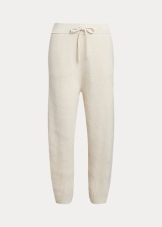 Krem Kadın Ralph Lauren Kaburga Örgü Kaşmir Yün Kazak Pantolon