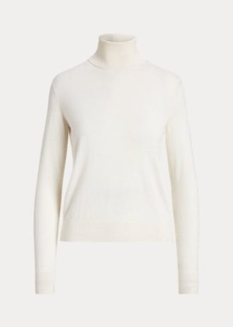 Krem Kadın Ralph Lauren Kaşmir Balıkçı Yaka Kazaklar