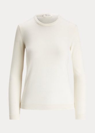 Krem Kadın Ralph Lauren Kaşmir Yuvarlak Yaka Kazaklar