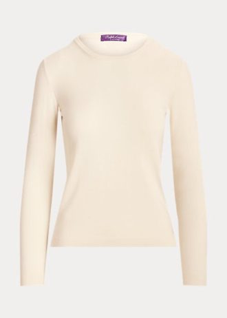Krem Kadın Ralph Lauren Kaşmir Yuvarlak Yaka Kazaklar