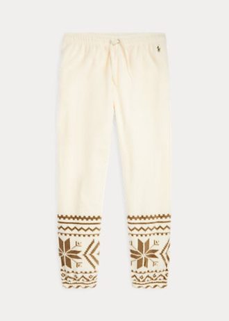 Krem Kadın Ralph Lauren Kar Tanesi Motifli Polar Eşofman Altı
