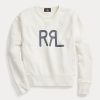 Krem Kadın Ralph Lauren Logolu Fransız Havlu Yuvarlak Yaka Sweatshirt Krem Kadın Ralph Lauren Logolu Fransız Havlu Yuvarlak Yaka Sweatshirt