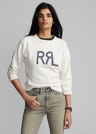 Krem Kadın Ralph Lauren Logolu Fransız Havlu Yuvarlak Yaka Sweatshirt Krem Kadın Ralph Lauren Logolu Fransız Havlu Yuvarlak Yaka Sweatshirt