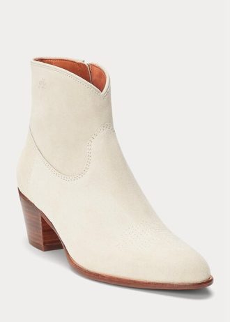Krem Kadın Ralph Lauren Lucille Dana Derisi Süet Botlar