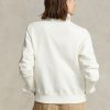 Krem Kadın Ralph Lauren Polo Ayı Polar Yuvarlak Yaka Sweatshirt