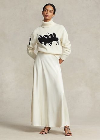 Krem Kadın Ralph Lauren Saten A Kesim Etekler Krem Kadın Ralph Lauren Saten A Kesim Etekler