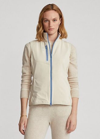 Krem Kadın Ralph Lauren Terry Kolsuz Tam Fermuarlı Yelek