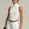 Krem Kadın Ralph Lauren Yün Kolsuz Balıkçı Yaka Kazaklar Krem Kadın Ralph Lauren Yün Kolsuz Balıkçı Yaka Kazaklar
