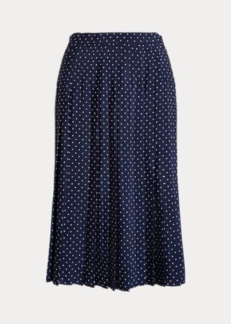 Krem / Lacivert Kadın Ralph Lauren Polka Noktalı Pileli Krep Etekler Krem / Lacivert Kadın Ralph Lauren Polka Noktalı Pileli Krep Etekler
