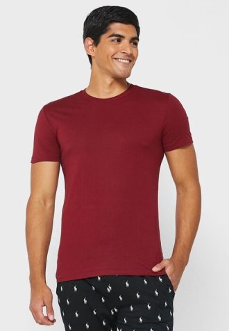 Kırmızı Erkek Ralph Lauren 3’lü Paket Çeşitli Yuvarlak Yaka Tişörtler