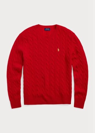 Kırmızı Erkek Ralph Lauren Ay Yeni Yılı Yün-Kaşmir Kazak