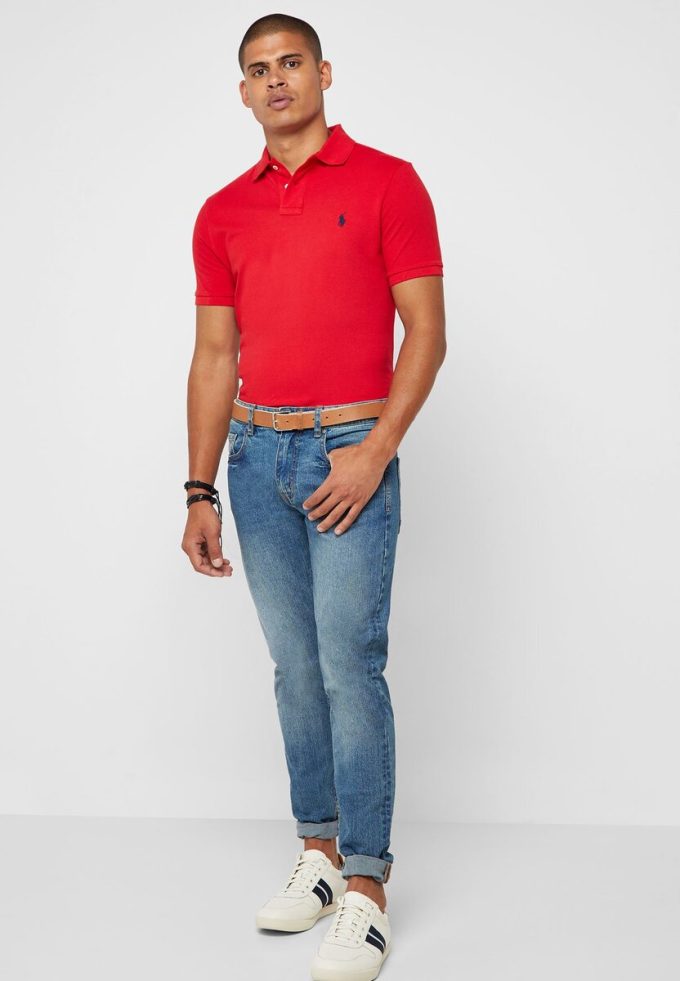 Kırmızı Erkek Ralph Lauren Basic Mesh Polo Tişörtleri Kırmızı Erkek Ralph Lauren Basic Mesh Polo Tişörtleri