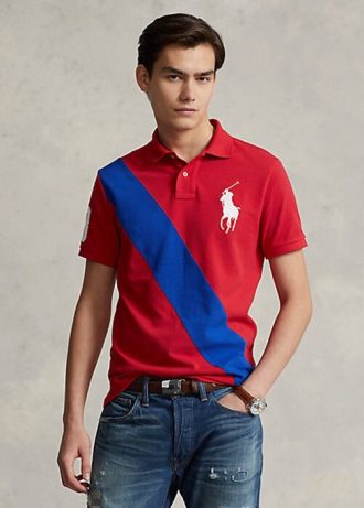 Kırmızı Erkek Ralph Lauren Big Pony File Polo Tişörtleri